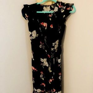 Pretty Black floral wrap dress